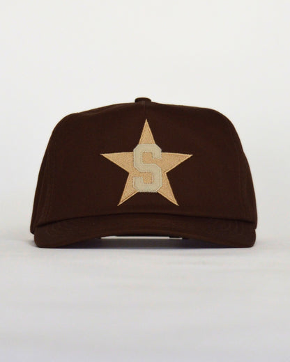 Letterman Hat | Brown & Gold