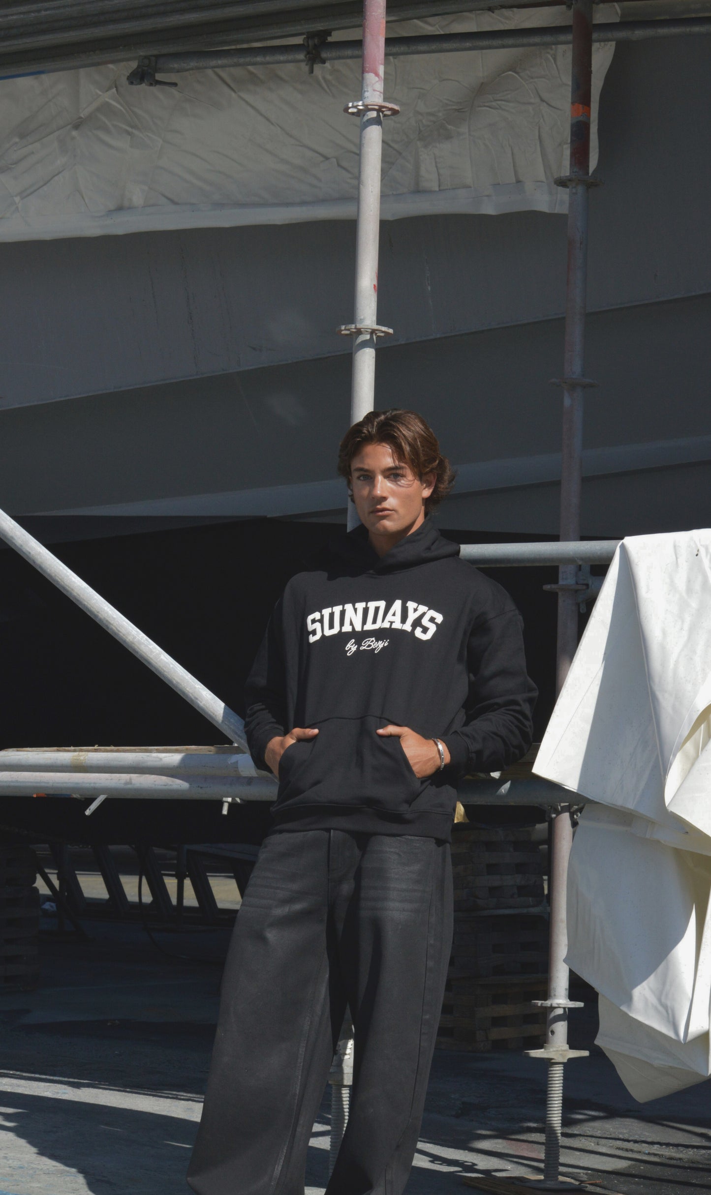 Varsity Hoodie | Black & Bone