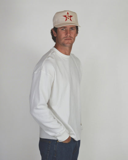 Letterman Hat | Off-white & Red