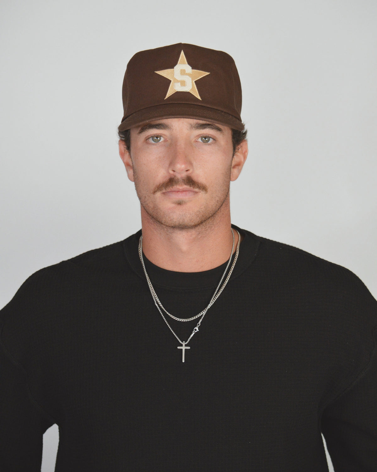 Letterman Hat | Brown & Gold