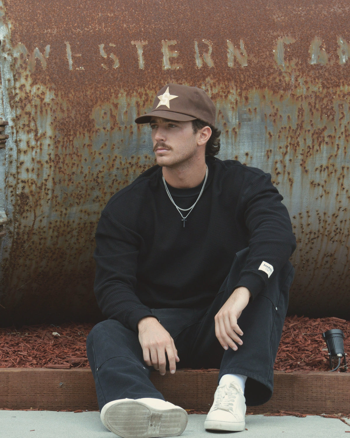 Letterman Hat | Brown & Gold