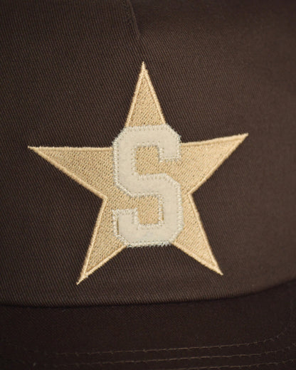 Letterman Hat | Brown & Gold