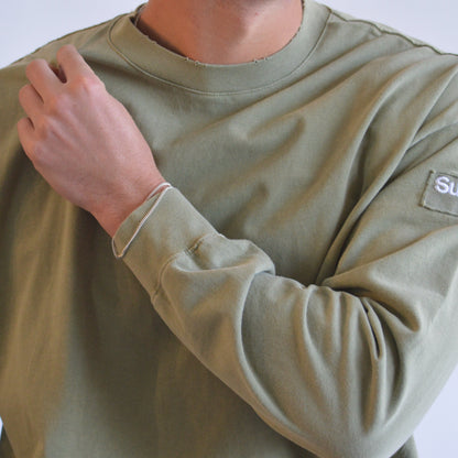Distressed Long Line | Vintage Olive