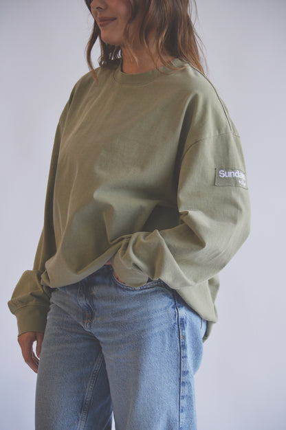 Distressed Long Line | Vintage Olive